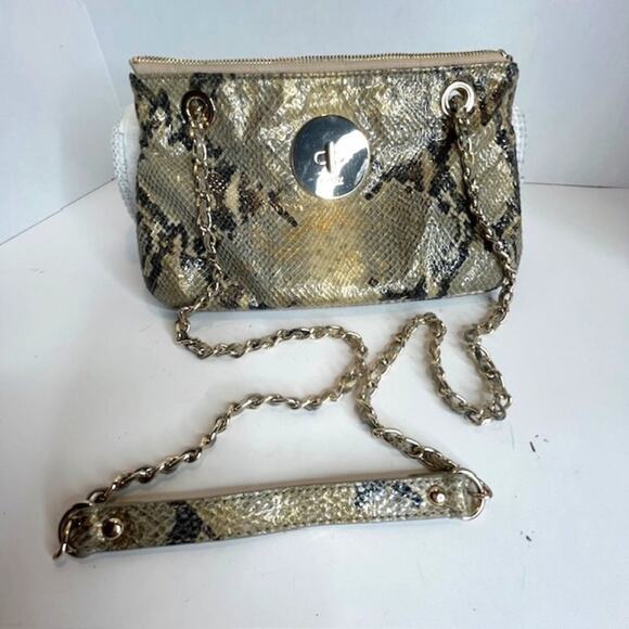 DKNY Metallic Python Handbag Bolsa Sac - Picture 1 of 16